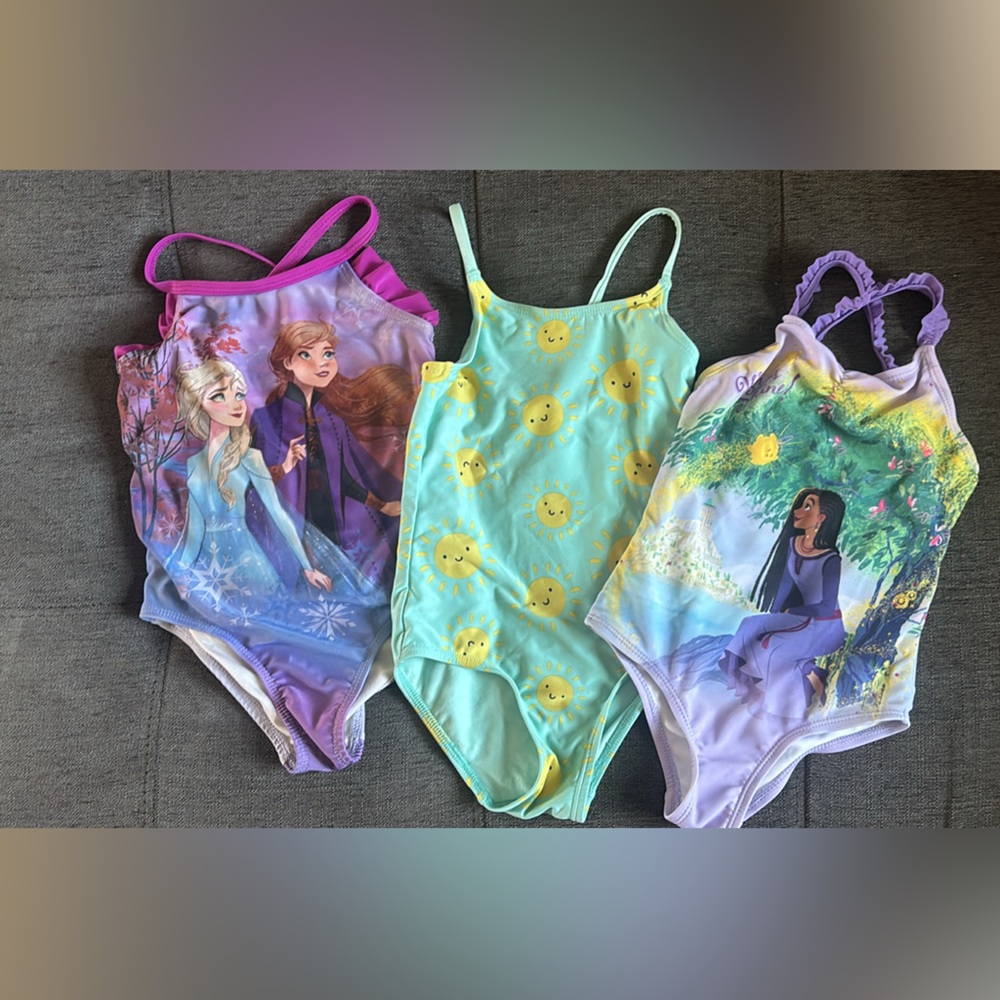 Disney Princess Swimwear Trio - Purple, Mint, and Lavender 2t